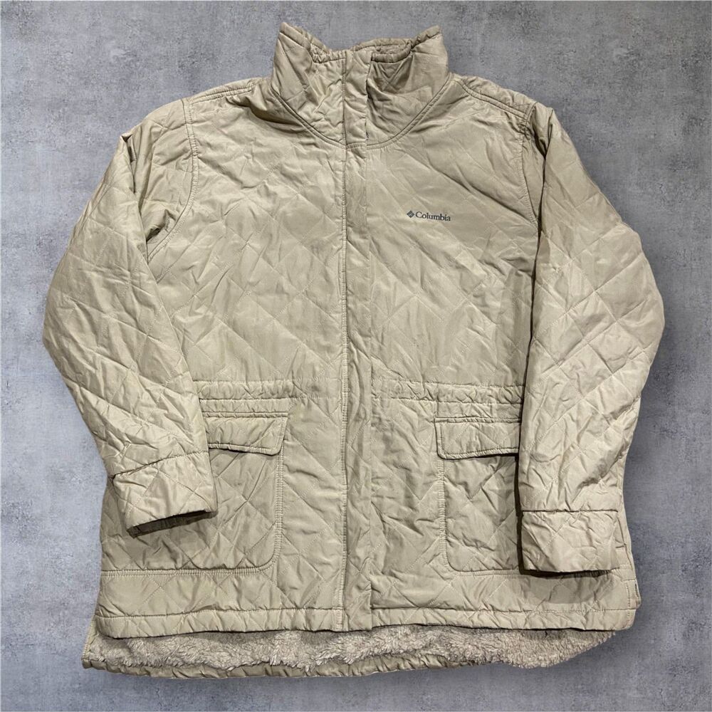 Columbia Copper Crest Novelty Jacket Tan Quilted Insulated Jacket Womens Size 2X - Picture 1 of 10
